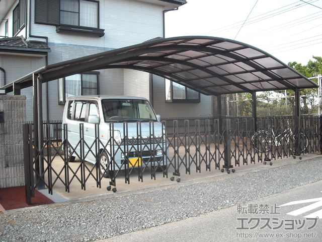 千葉県長生郡白子町ののカーゲート トリップゲート RB型 ノンレール 両開き 施工例