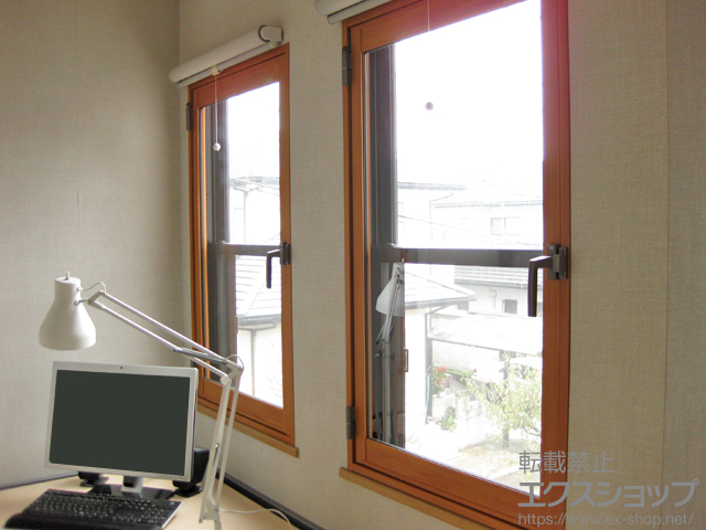 熊本県合志市のの二重窓（内窓） インプラス ダストバリア仕様 開き窓 外観右吊元 施工例