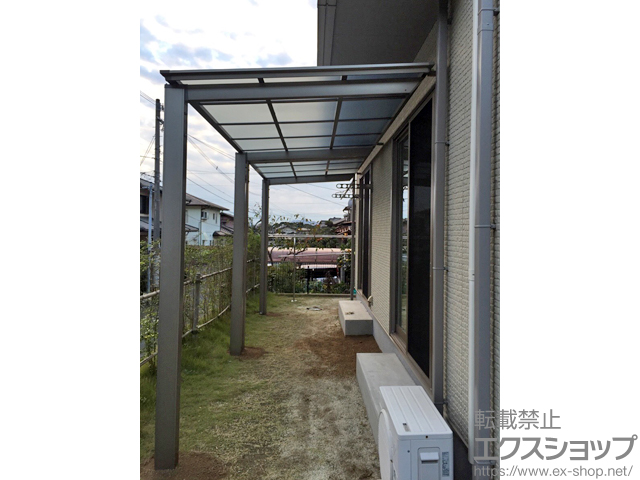 福岡県北九州市ののテラス屋根 フーゴF テラスタイプ 連棟 積雪〜20cm対応 施工例