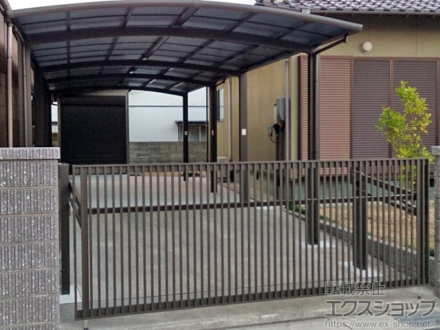 山口県下関市ののカーポート ネスカR (ラウンドスタイル) ワイド 縦連棟 積雪〜20cm対応 施工例