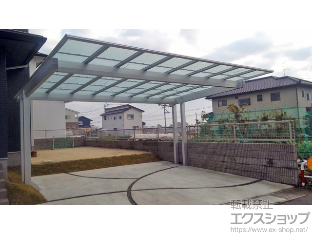 熊本県熊本市ののカーポート エフルージュツインEX 後方支持タイプ 積雪〜20cm対応 施工例