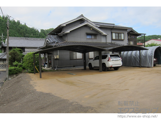広島県福山市ののカーポート ネスカR (ラウンドスタイル) ワイド 積雪〜20cm対応 施工例
