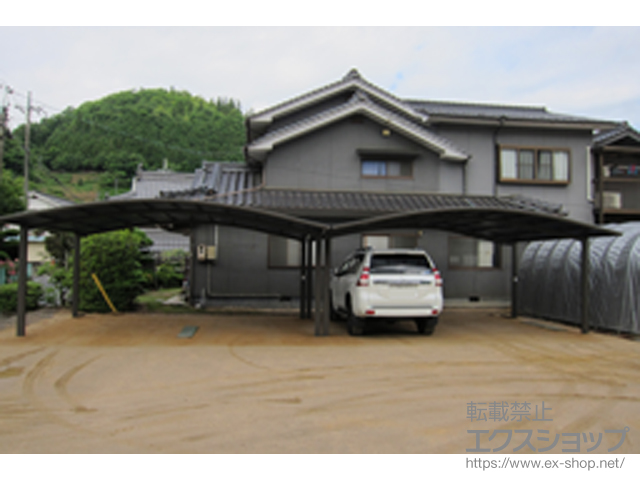 広島県福山市ののカーポート ネスカR (ラウンドスタイル) ワイド 積雪〜20cm対応 施工例