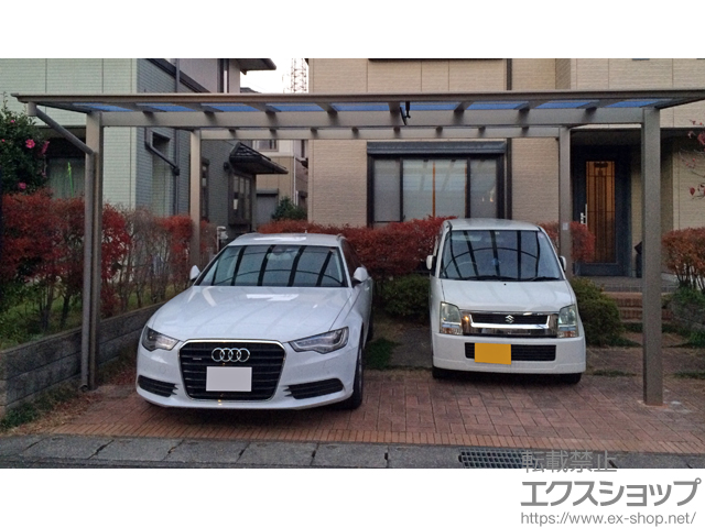 栃木県下野市ののカーポート ソリッドポート ワイド 積雪〜20cm対応 施工例