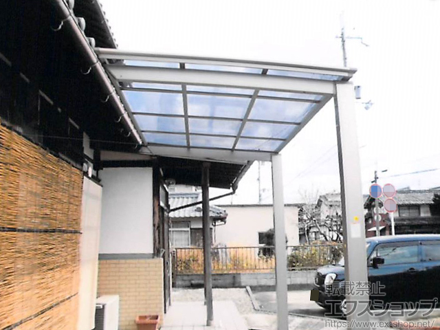 滋賀県東近江市ののテラス屋根 フーゴF テラスタイプ　単体 積雪〜20cm対応 施工例