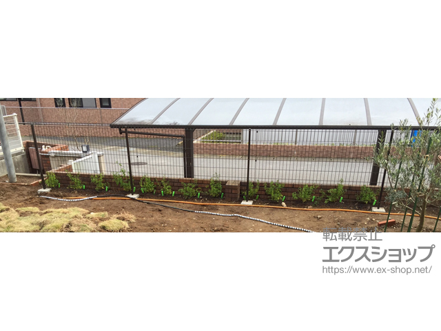 千葉県柏市ののフェンス・柵 イーネットフェンス 2F型 自由柱施工 施工例