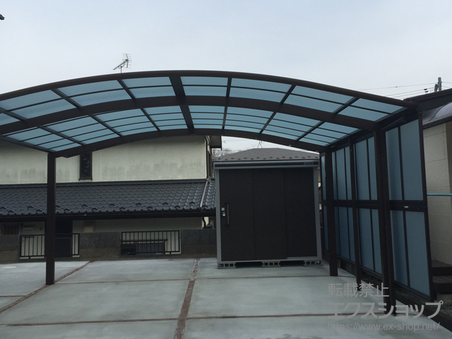 宮城県柴田郡柴田町ののカーポート レイナツインポートグラン　積雪〜20cm対応＋サイドパネル 施工例