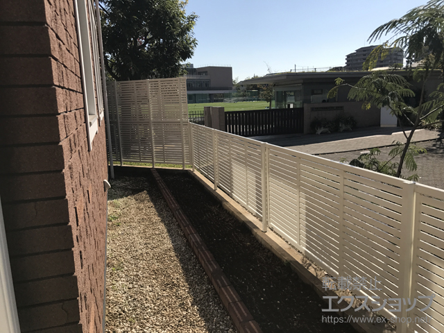 神奈川県横浜市ののフェンス・柵 エクスラインフェンス5型 自由柱 施工例