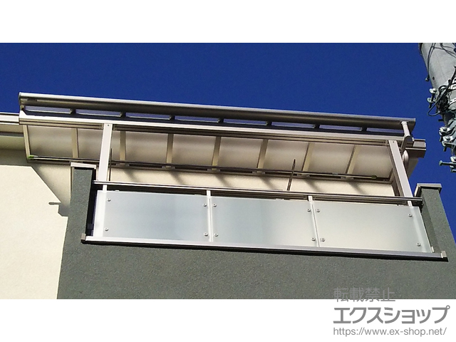 東京都府中市ののバルコニー・ベランダ屋根 ヴェクターテラス F型 1500 屋根タイプ 単体 積雪〜50cm対応＋水平式物干し(木造躯体用) 施工例