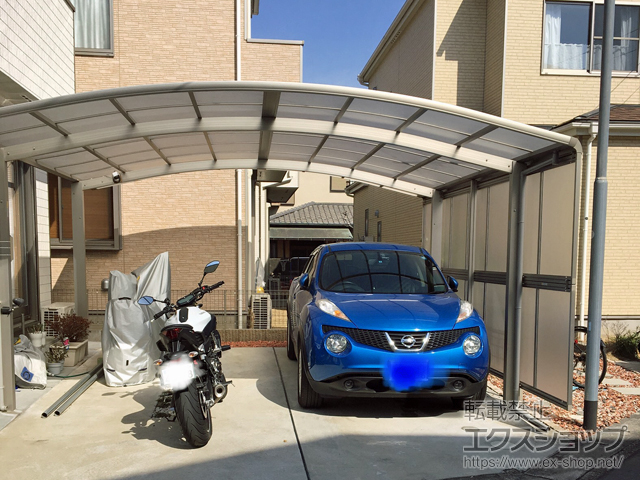 神奈川県相模原市ののカーポート プレシオスポート ワイド 積雪〜20cm対応 施工例