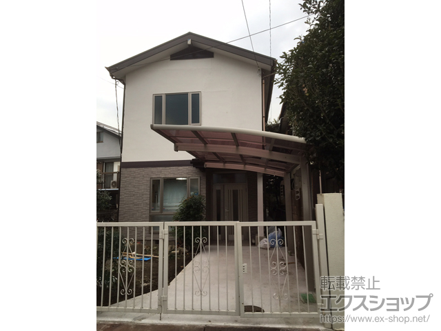 東京都練馬区ののカーポート レイナポートグラン　積雪〜20cm対応+着脱式サポート 標準・ハイルーフ兼用 2本入り×1セット+水平式物干し(カ―ポート柱用) 標準 2本入り×1セット 施工例