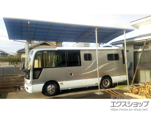 茨城県水戸市ののカーポート レイナポートグラン 延長　積雪〜20cm対応＋着脱式サポート ハイロング用 2本入り×1セット/1本入り×1セット 施工例