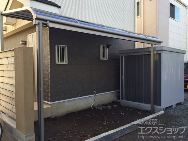 東京都世田谷区ののテラス屋根 スピーネ R型 テラスタイプ 単体 積雪〜20cm対応 はね出し納まり 施工例