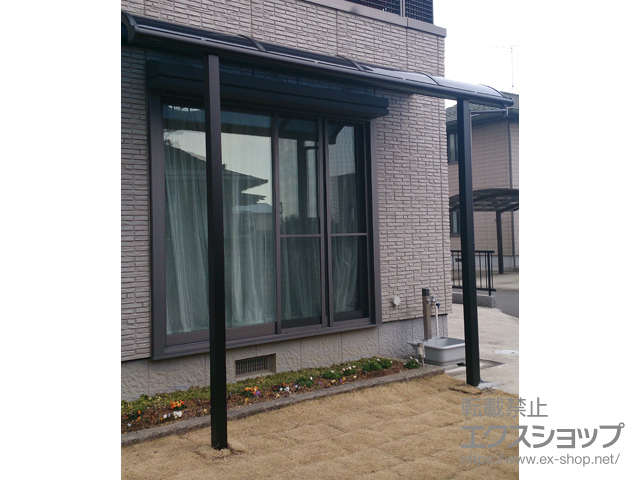 栃木県矢板市ののバルコニー・ベランダ屋根 ヴェクターテラス R型 テラスタイプ 単体 積雪〜20cm対応＋RC用部品【CTC-GB-10】 施工例