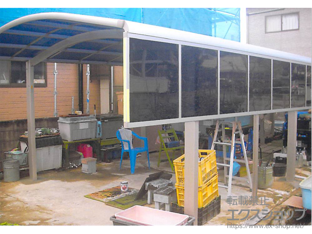 山口県宇部市ののカーポート レイナツインポートグラン　積雪〜20cm対応＋サイドパネル 施工例