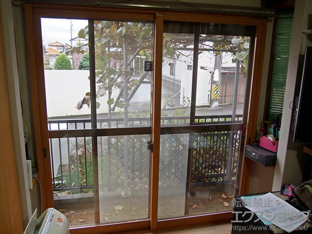 岐阜県可児市のの二重窓（内窓）、面格子・窓格子 インプラス ダストバリア仕様 引違い窓 2枚建 施工例