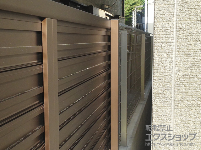 京都府京都市ののフェンス・柵 イーネットフェンス1F型 自由柱タイプ 施工例