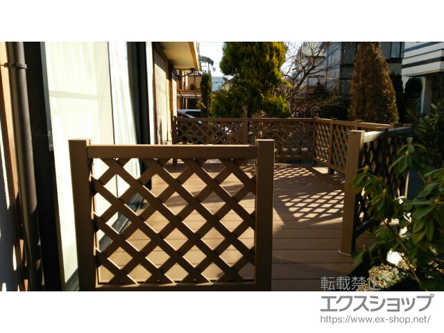 東京都国分寺市ののウッドデッキ リウッドデッキ 200＋リウッドデッキフェンス2型＜ラチス格子＞＋独立式リウッドステップ2型 施工例