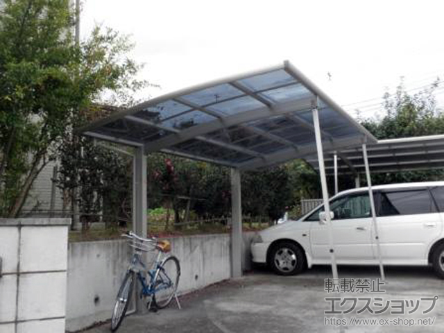 茨城県つくば市ののカーポート レイナポートグラン　積雪〜20cm対応＋着脱式サポート柱　標準・ハイルーフ兼用 施工例