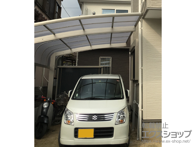 広島県廿日市市ののカーポート プレシオスポート アルファ 積雪〜20cm対応 施工例