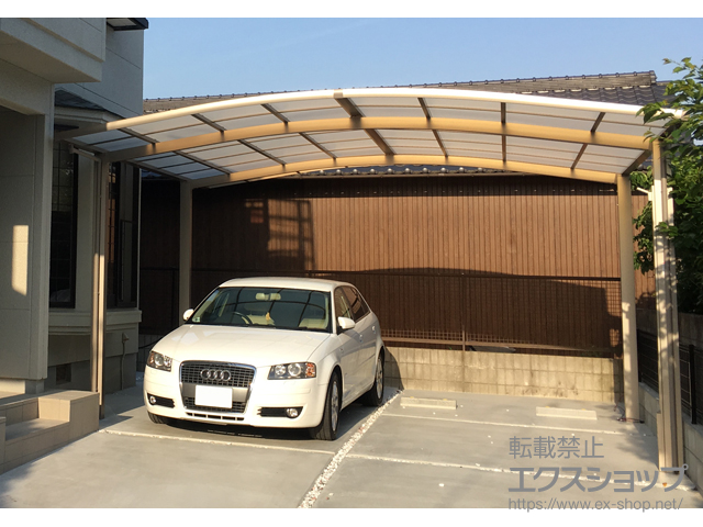 香川県高松市ののカーポート ネスカR (ラウンドスタイル) ワイド　積雪〜20cm対応 施工例