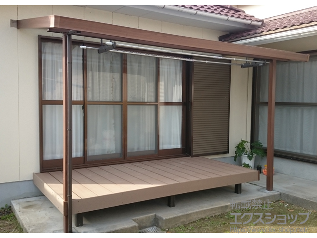 熊本県八代市ののテラス屋根 シュエット テラスタイプ 単体 積雪〜20cm対応 施工例