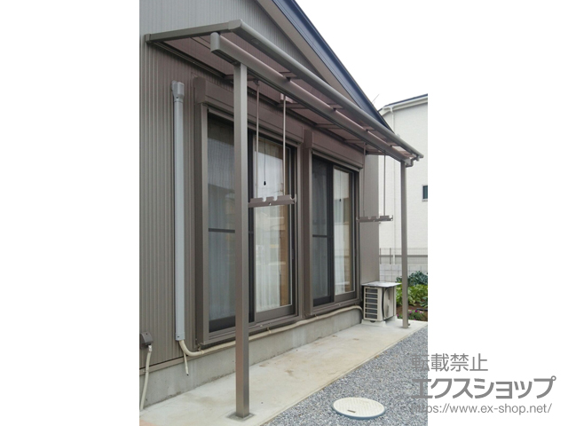 千葉県松戸市ののテラス屋根 スピーネ F型 テラスタイプ 単体 積雪〜20cm対応＋吊り下げ物干しAセット 施工例