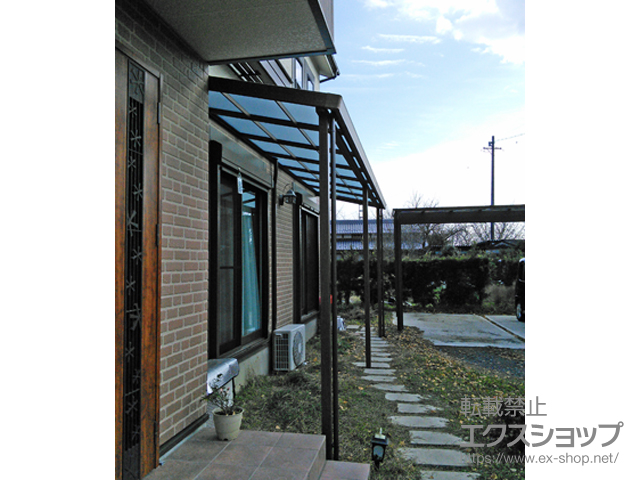 愛知県稲沢市ののテラス屋根 シュエット テラスタイプ 連棟 積雪〜20cm対応 施工例