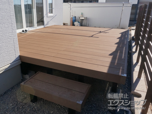 長野県飯田市ののウッドデッキ リウッドデッキ 200＋独立式 リウッドステップ 2型 施工例