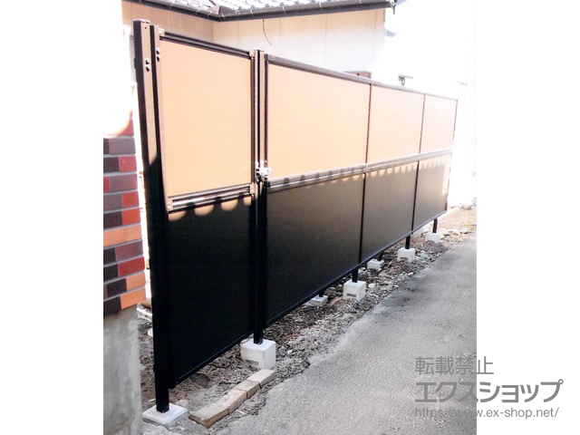 長野県北安曇郡池田町のの門扉 めかくし塀P型 門扉 片開き 施工例