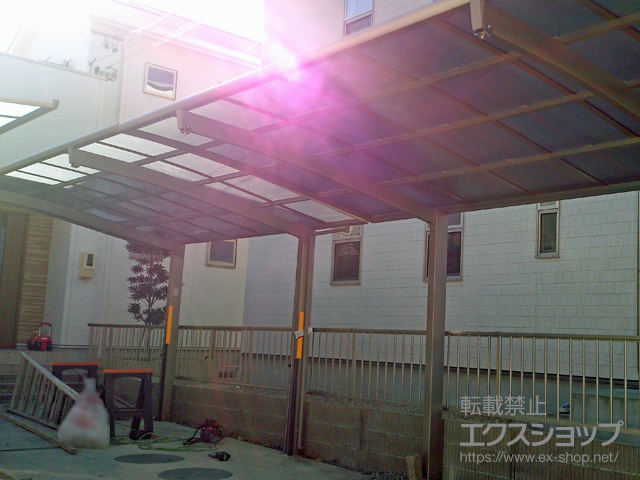 三重県鈴鹿市ののカーポート ネスカR (ラウンドスタイル) 積雪〜20cm対応＋着脱式サポート　2本入り　ロング柱（H25）用×1セット 施工例