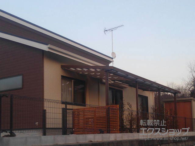 福島県いわき市ののテラス屋根 シュエット テラスタイプ 連棟 積雪〜20cm対応 施工例