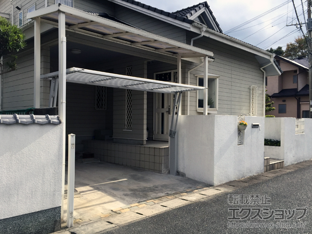 福岡県北九州市ののカーゲート ワイドオーバードアS3型 電動式＋リモコン送信器PDC-3型（追加用） 施工例