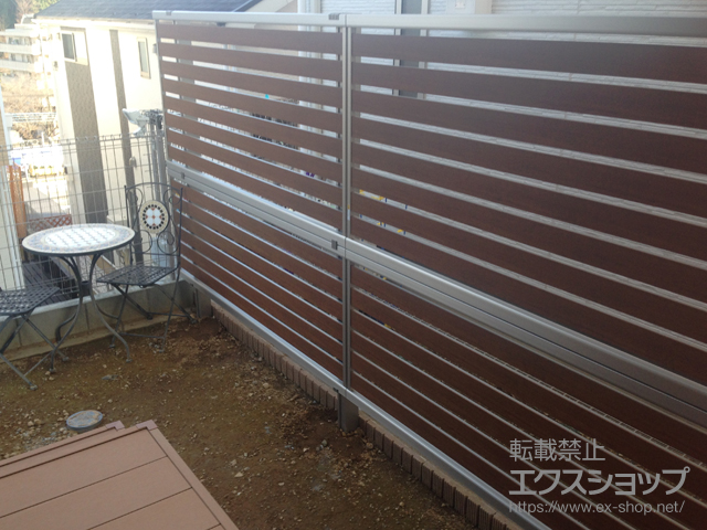 神奈川県川崎市ののフェンス・柵 ルシアスフェンスF04型 自由柱施工＜2段支柱＞ 施工例