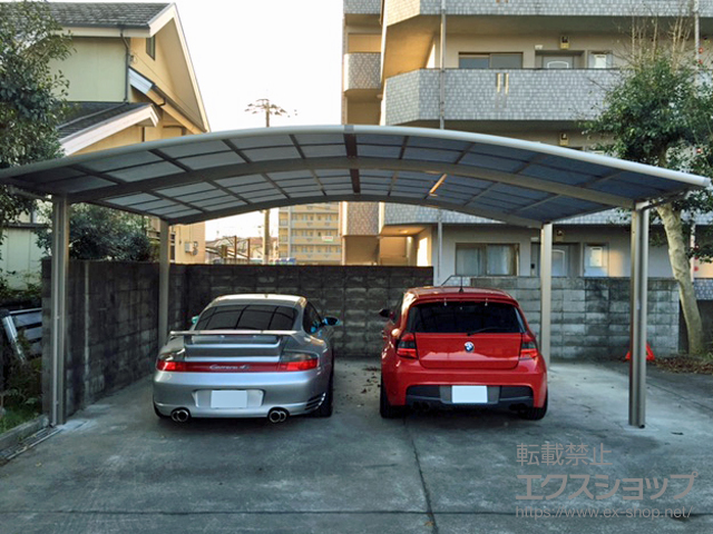 熊本県熊本市ののカーポート ネスカR (ラウンドスタイル) ワイド 積雪〜20cm対応 施工例