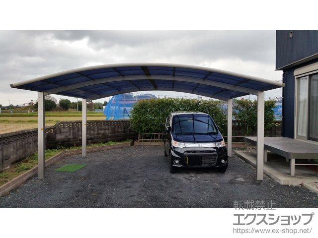 福岡県京都郡みやこ町ののカーポート レイナツインポートグラン 積雪〜20cm対応＋屋根ふき材補強部品（2セット） 施工例