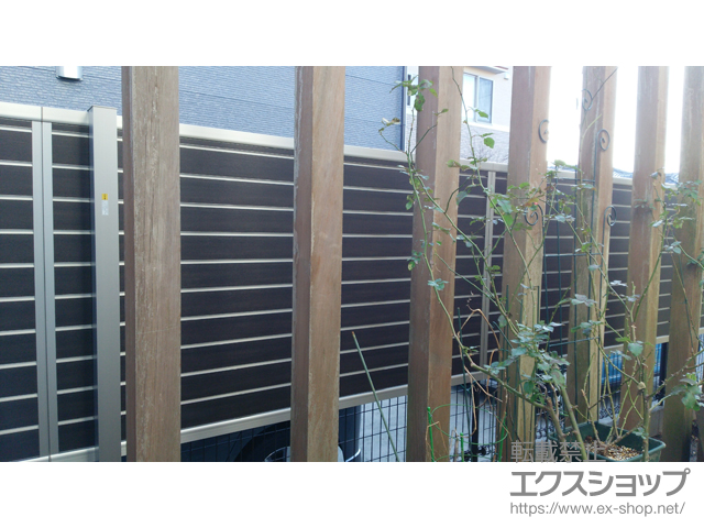 熊本県熊本市ののフェンス・柵 ルシアスフェンス F02型  2段支柱施工 施工例