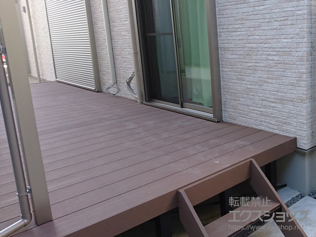 愛知県一宮市ののウッドデッキ リウッドデッキ 200＋リウッドステップ5型（Sタイプ/2段） 施工例