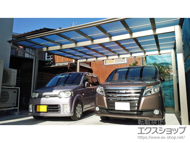 愛知県江南市ののカーポート ネスカF (フラットスタイル) ワイド 積雪〜20cm対応 施工例