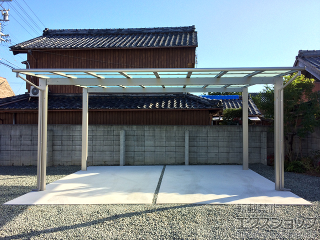 三重県伊勢市ののカーポート エフルージュ ツイン 積雪〜20cm対応 施工例