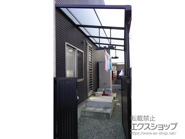 兵庫県三木市ののテラス屋根 スピーネ F型 テラスタイプ 単体 積雪〜20cm対応＋吊り下げ物干しAセット 施工例