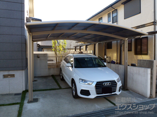 奈良県奈良市ののカーポート ネスカR (ラウンドスタイル) ワイド 積雪〜20cm対応 施工例