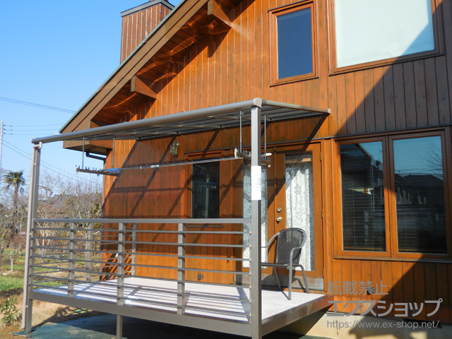 茨城県那珂郡東海村のLIXIL リクシル（トステム）のテラス囲い・サンルーム ほせるんですII F型 オープンタイプ 積雪〜20cm対応 施工例