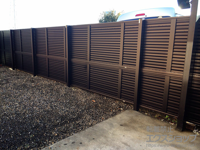 静岡県静岡市ののフェンス・柵 ミエーネフェンス 自由柱施工＜2段支柱＞ 施工例