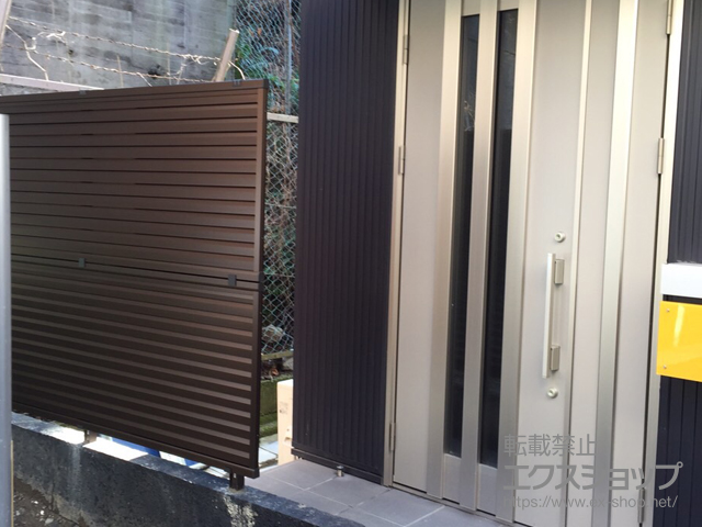 東京都目黒区ののフェンス・柵 レスティナフェンス5型 目隠しルーバー 2段支柱 施工例