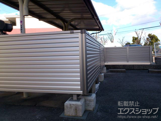 滋賀県大津市ののフェンス・柵 ミエーネフェンス 目隠しルーバータイプ 自由柱施工 施工例