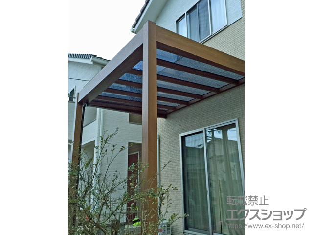 広島県東広島市ののテラス屋根 リレーリア テラス屋根 単体 マテリアルカラー 積雪〜20cm対応 施工例