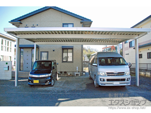 埼玉県比企郡小川町のLIXIL リクシル（トステム）のカーポート テリオスポートIII 1500 3台用 角柱4本仕様 積雪〜50cm対応 施工例