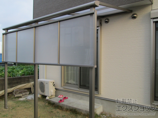 福岡県糟屋郡粕屋町ののテラス屋根 スピーネ F型 テラスタイプ 単体 積雪〜20cm対応＋吊り下げ物干し Aセット 施工例