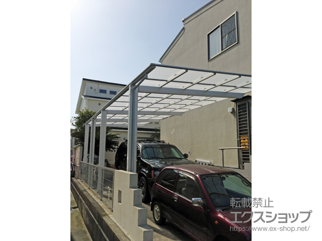 神奈川県鎌倉市ののカーポート ネスカＦ (フラットスタイル) 縦連棟 積雪〜20cm対応 幅=2,992mm 施工例